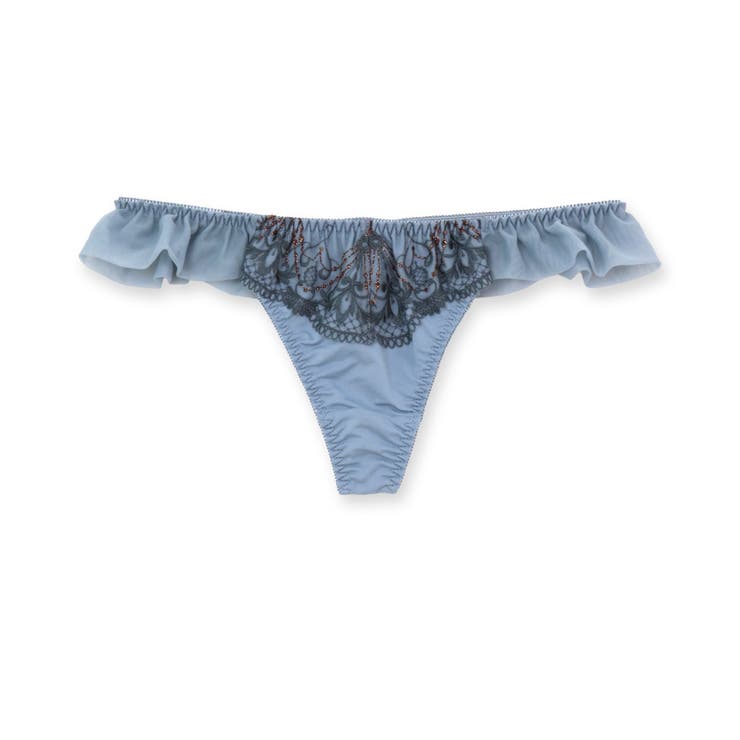 グレイッシュブルー | エレガントランジェリー予備にしても単品でも可愛いTバックショーツ | fran de lingerie