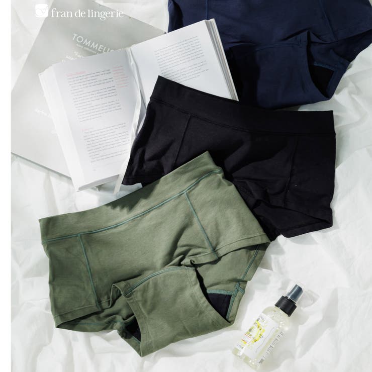 カーキ | 名古屋市立大学看護学部監修の吸水ショーツCottonシリーズ ボクサーショーツ | fran de lingerie