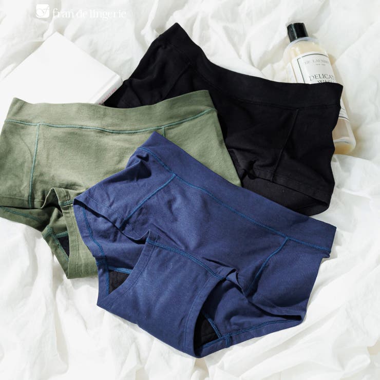 ネイビー | 名古屋市立大学看護学部監修の吸水ショーツCottonシリーズ ボクサーショーツ | fran de lingerie