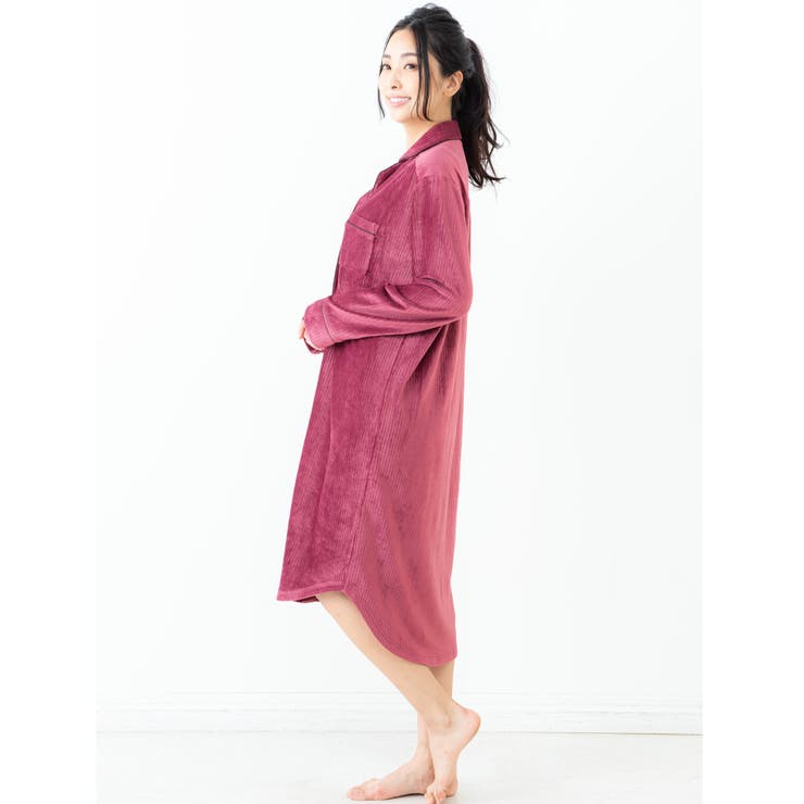 Creamy Velorパジャマシャツ長袖ワンピース 品番 Fdlw Fran De Lingerie フランデランジェリー のレディースファッション通販 Shoplist ショップリスト