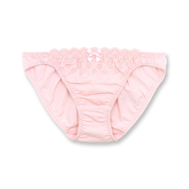 ピンク | フェミニンなコットンレースヒップに優しく 「コットンドラジェ ショーツ」 | fran de lingerie