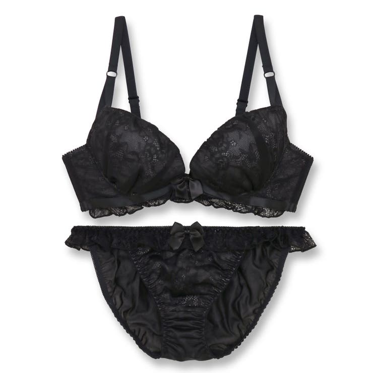 ロマンチックなブラ＆ショーツSETナチュラルボリューム×寄せ胸 「シアーベール … | fran de lingerie | 詳細画像2 