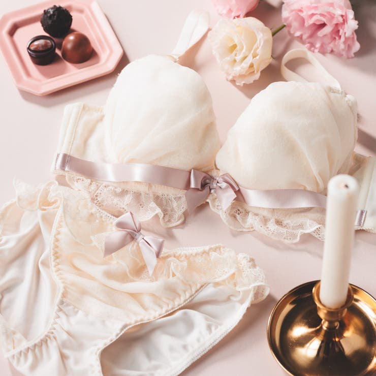 ロマンチックなブラ＆ショーツSETナチュラルボリューム×寄せ胸 「シアーベール … | fran de lingerie | 詳細画像27 