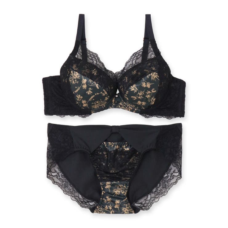華やか配色デザインすっきりラインの谷間メイクブラ 「ボタニカルプリントサテン ペ… | fran de lingerie | 詳細画像2 