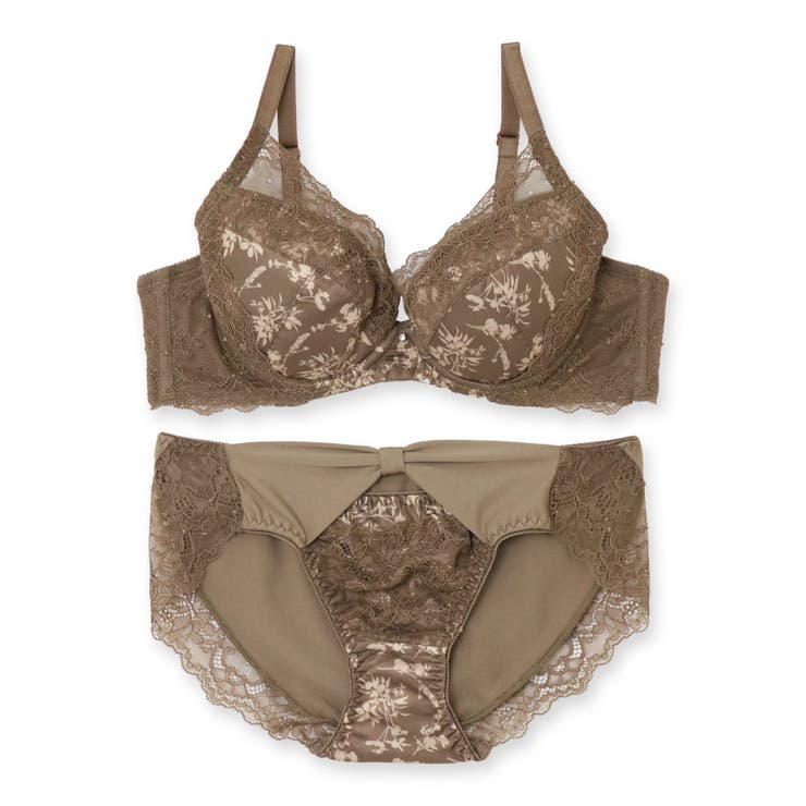 華やか配色デザインすっきりラインの谷間メイクブラ 「ボタニカルプリントサテン ペ… | fran de lingerie | 詳細画像3 