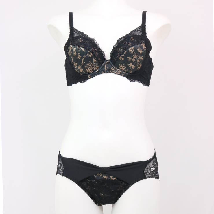華やか配色デザインすっきりラインの谷間メイクブラ 「ボタニカルプリントサテン ペ… | fran de lingerie | 詳細画像20 