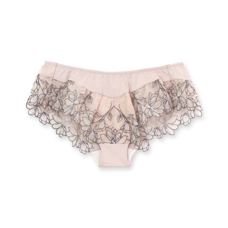 ベージュ | 軽やかに揺れるチュールフラワー贅沢な可愛さ！ 「ノーブルティアラブラ002 | fran de lingerie