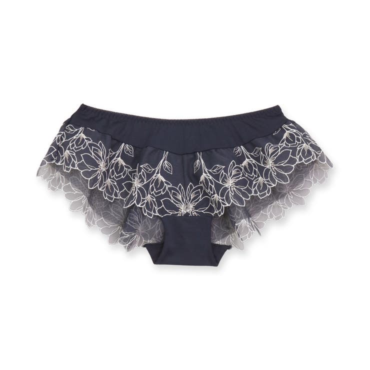 ネイビー | 軽やかに揺れるチュールフラワー贅沢な可愛さ！ 「ノーブルティアラブラ002 | fran de lingerie