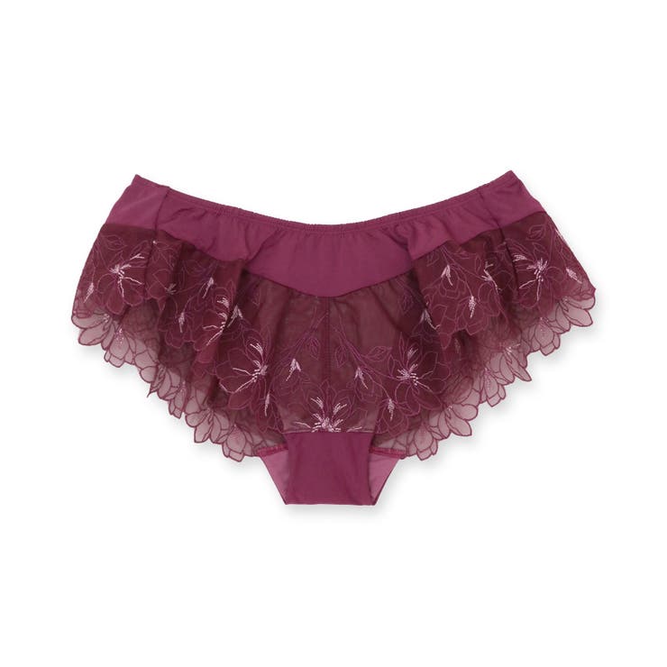 ワイン | 軽やかに揺れるチュールフラワー贅沢な可愛さ！ 「ノーブルティアラブラ002 | fran de lingerie