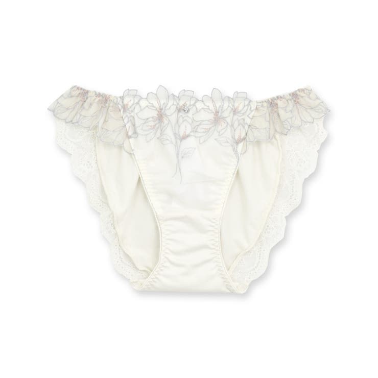 オフホワイト | 軽やかに揺れるチュールフラワーデイリー使いに 「ノーブルティアラブラ002 | fran de lingerie