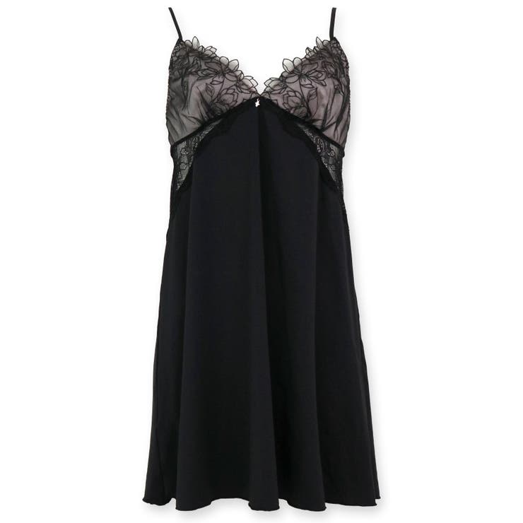 ブラック | 軽やかに揺れるチュールフラワー可愛い＋実用的 「ノーブルティアラブラ002 デザ… | fran de lingerie