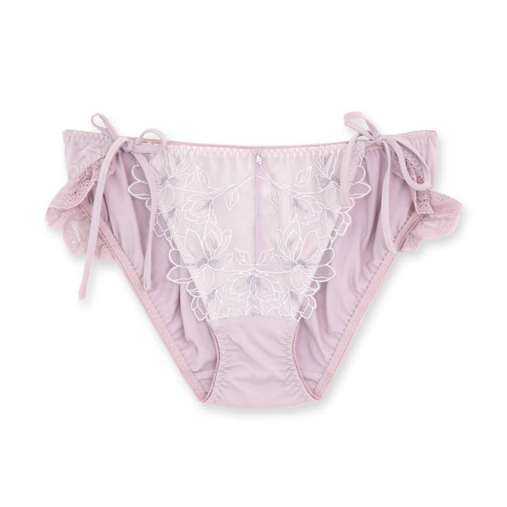 ラベンダー | 軽やかに揺れるチュールフラワー可愛くて楽ちんな紐ショーツ | fran de lingerie