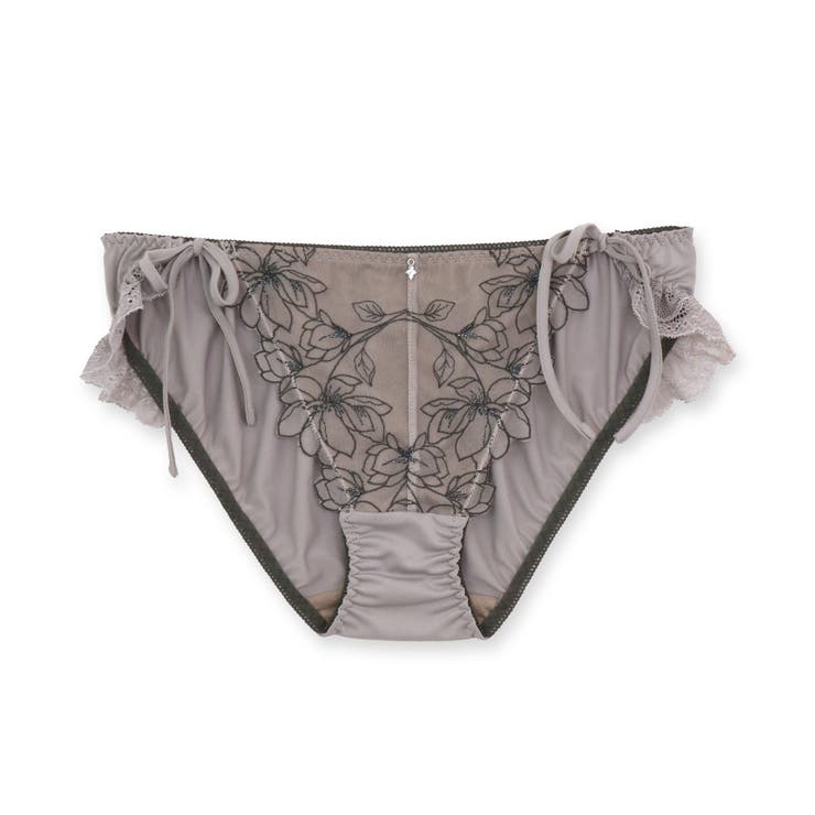 モカ | 軽やかに揺れるチュールフラワー可愛くて楽ちんな紐ショーツ | fran de lingerie