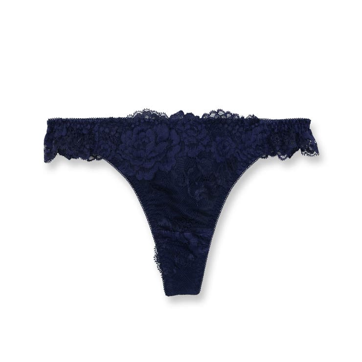 ネイビー | 響かせたくない時の嬉しい味方シンプルな総レースだから単品使いもOK！ | fran de lingerie