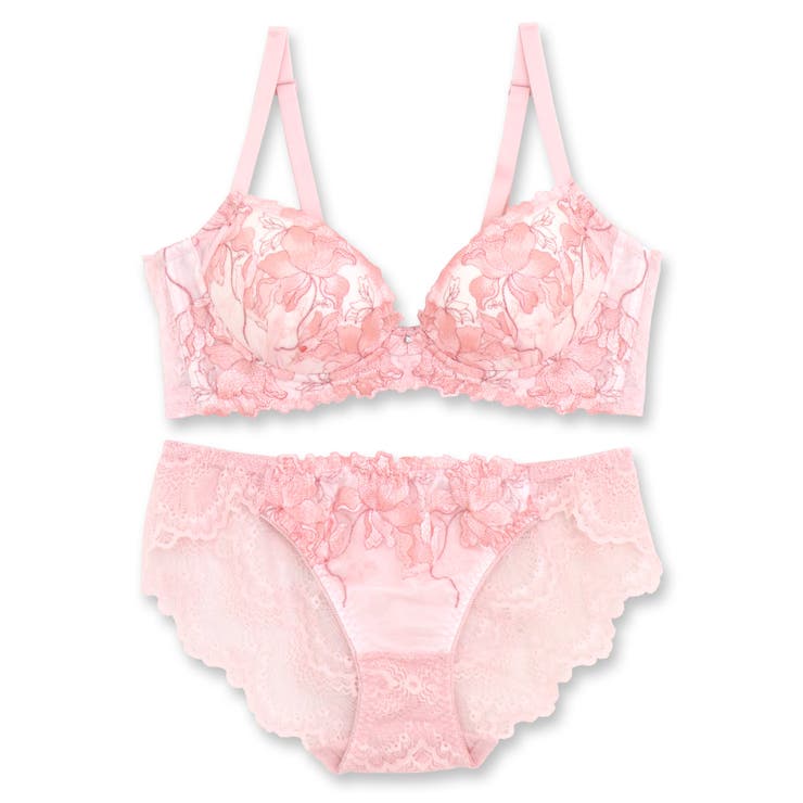 ピーチ | 華あり刺繍のノンワイヤー しっかり盛れるノンワイヤー 「スタイルアップワイヤレス | fran de lingerie