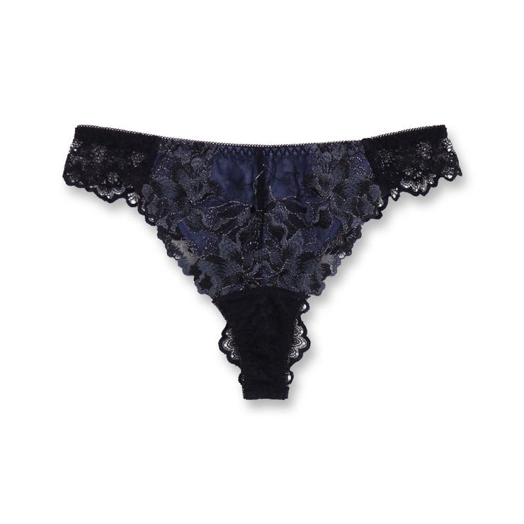 ブラック | 華あり刺繍ノンワイヤーブラ＆ショーツセットとお揃い 「スタイルアップワイヤレス | fran de lingerie