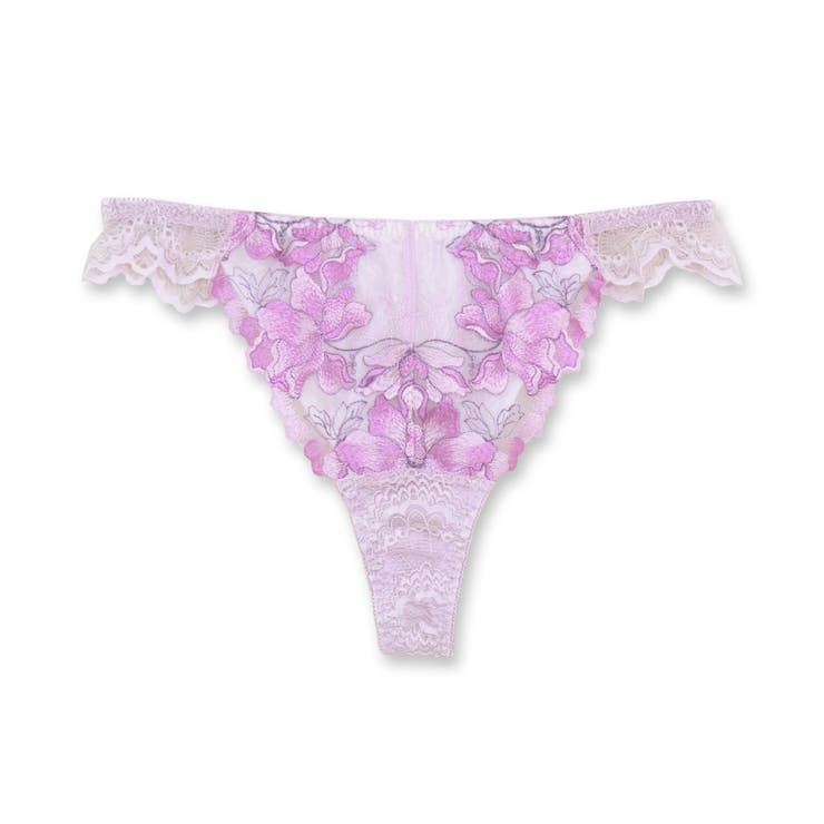 ラベンダー | 華あり刺繍ノンワイヤーブラ＆ショーツセットとお揃い 「スタイルアップワイヤレス | fran de lingerie