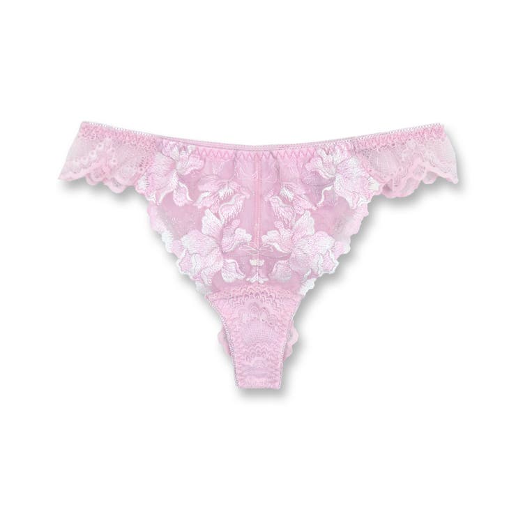 ピンク | 華あり刺繍ノンワイヤーブラ＆ショーツセットとお揃い 「スタイルアップワイヤレス | fran de lingerie