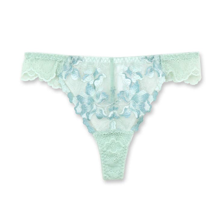 セージグリーン | 華あり刺繍ノンワイヤーブラ＆ショーツセットとお揃い 「スタイルアップワイヤレス | fran de lingerie