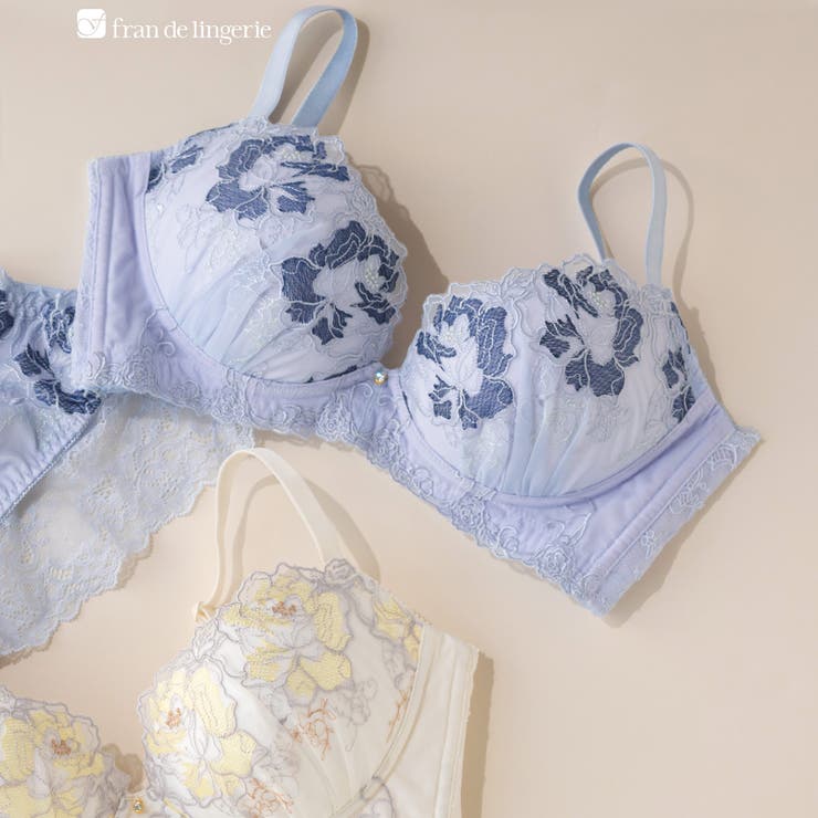 リラ | 人気の高胸メイクノンワイヤー 華あり刺繍デザイン | fran de lingerie