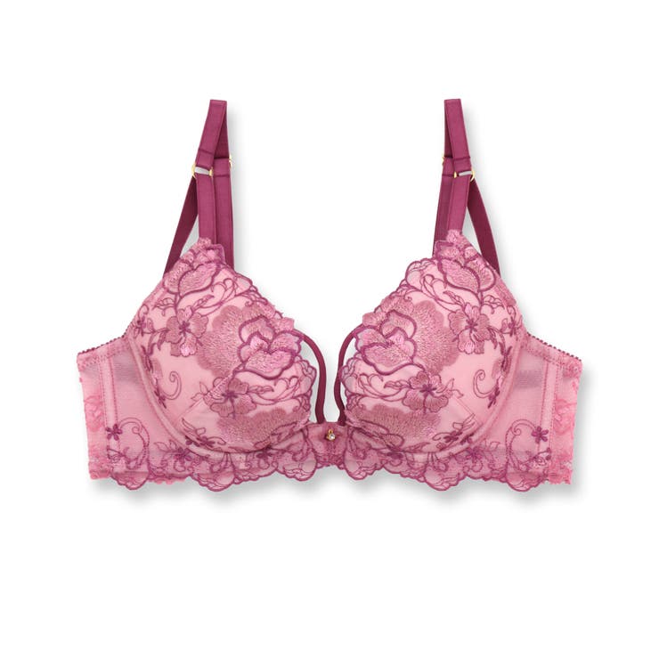 エキゾチックなフラワー刺繍すっきりラインの谷間メイクブラ 「ワンダーリフトブラフ… | fran de lingerie | 詳細画像4 