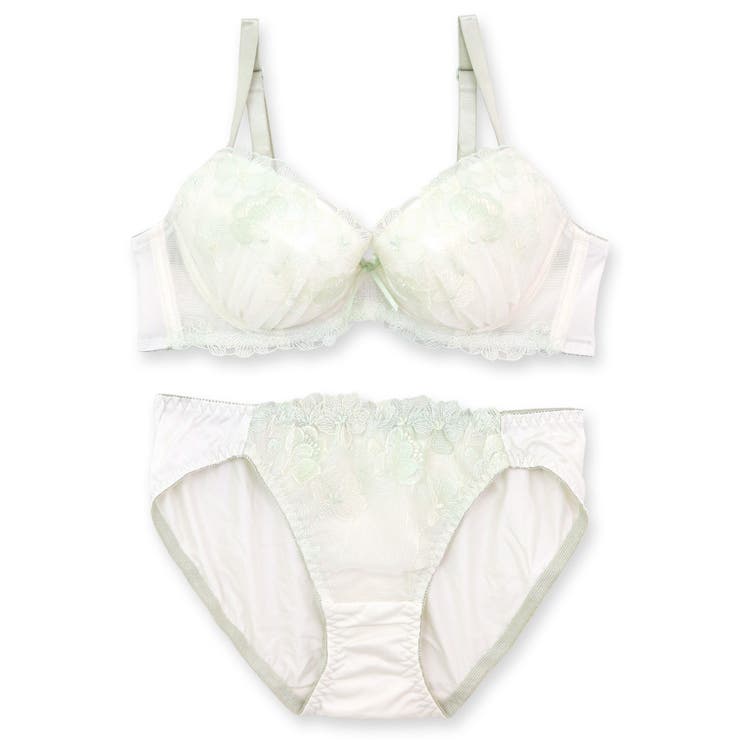 グリーン | 刺繍レースのベーシックデザイン自分らしいバストに 「フランスタンダード006 ペ… | fran de lingerie