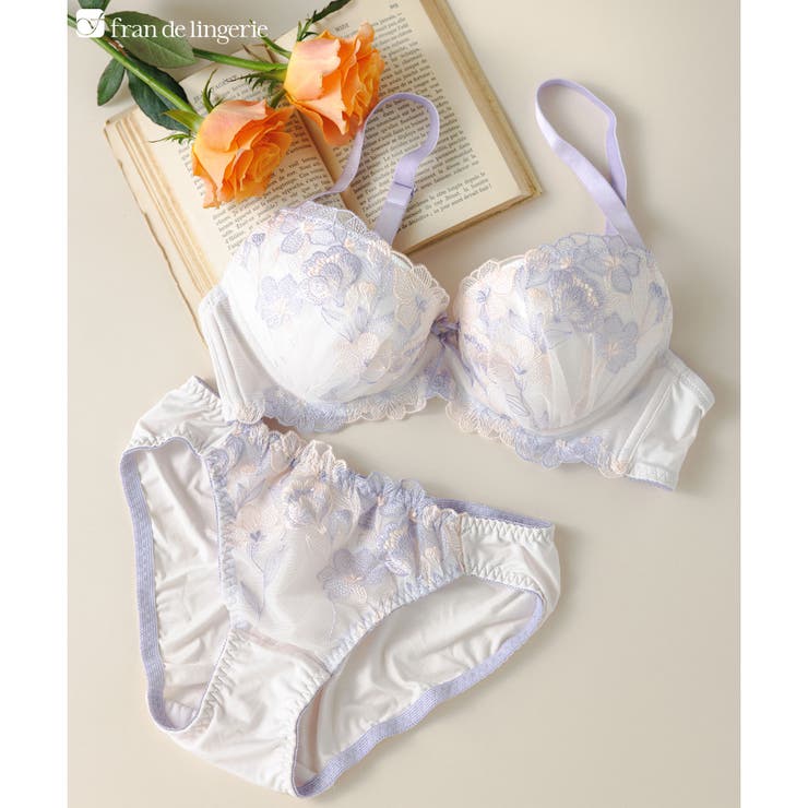 ピンク | 刺繍レースのベーシックデザイン自分らしいバストに 「フランスタンダード006 ペ… | fran de lingerie