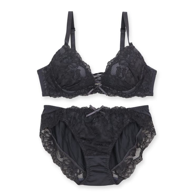 編み上げ×レースのキュートデザインすっきりラインの谷間メイクブラ 「フランスタン… | fran de lingerie | 詳細画像3 