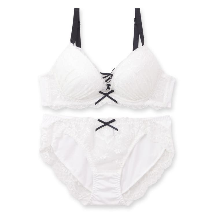 編み上げ×レースのキュートデザインすっきりラインの谷間メイクブラ 「フランスタン… | fran de lingerie | 詳細画像8 