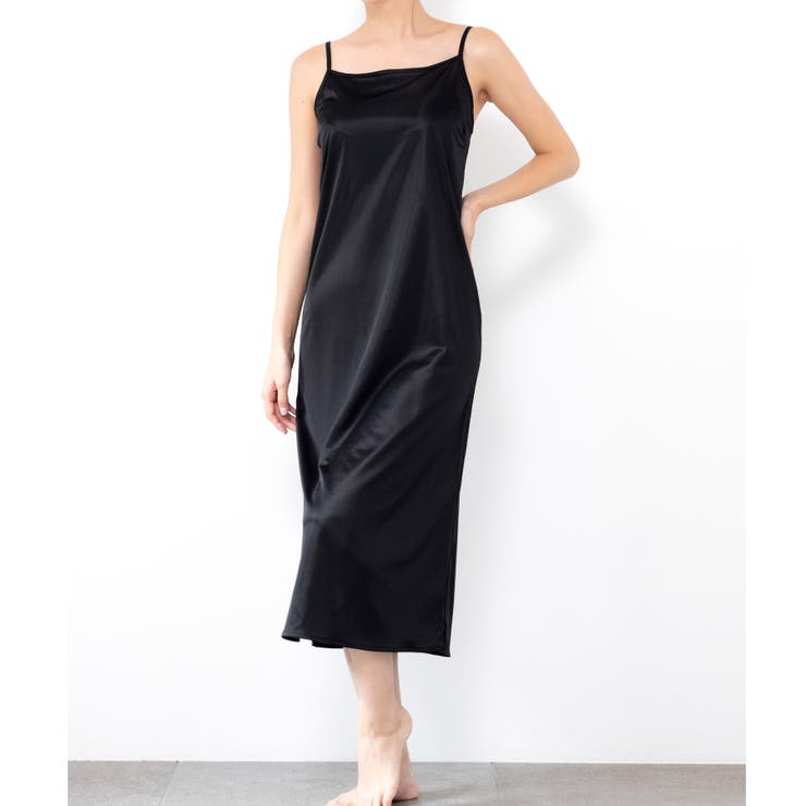 ブラック | 美シルエットを作るこだわりパターンお洋服に合わせて丈を選べる 「スリップ ベーシ… | fran de lingerie