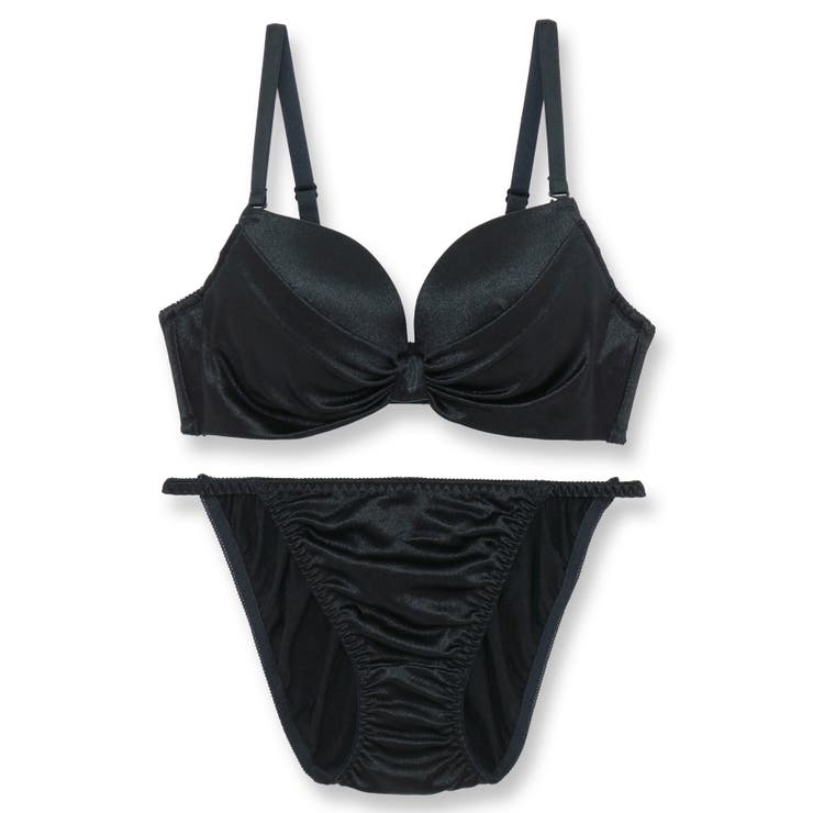 ブラック | 人気の「ふわ盛」パターンデイリー使いやすいシンプルさ 「ふわ盛スムース ペアブラ… | fran de lingerie