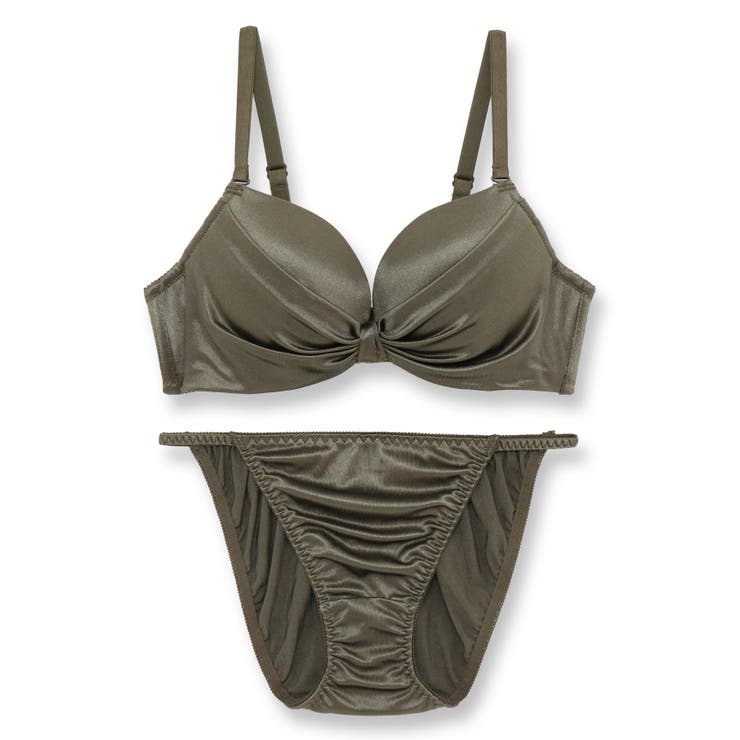 カーキ | 人気の「ふわ盛」パターンデイリー使いやすいシンプルさ 「ふわ盛スムース ペアブラ… | fran de lingerie