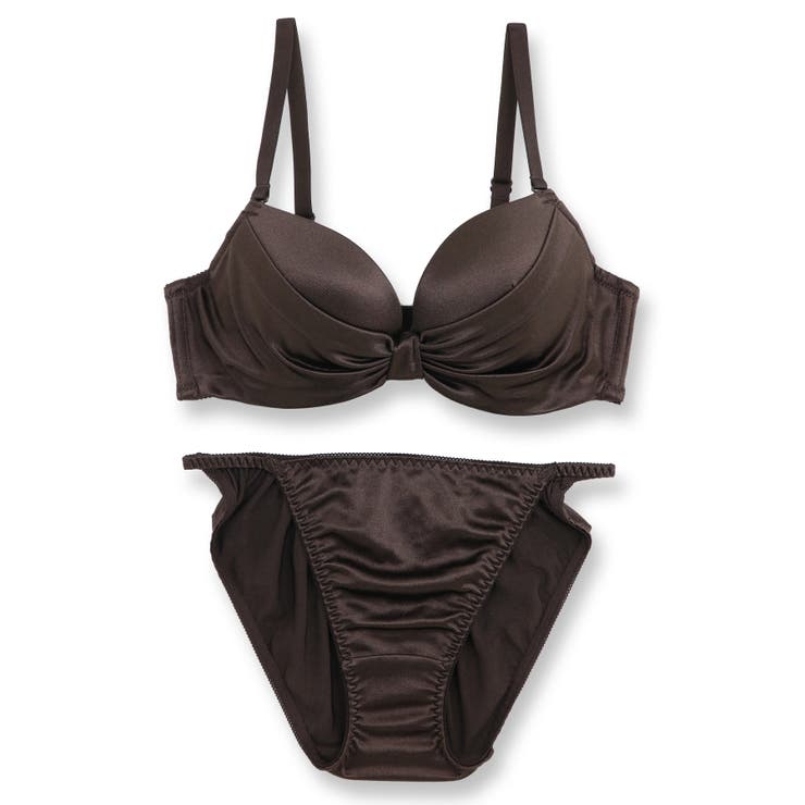 チョコレート | 人気の「ふわ盛」パターンデイリー使いやすいシンプルさ 「ふわ盛スムース ペアブラ… | fran de lingerie