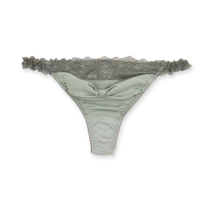 グリーン | 更にセクシーに洋服に響かない！ 「すき間レスサテン タンガ」 Tバック タンガ | fran de lingerie