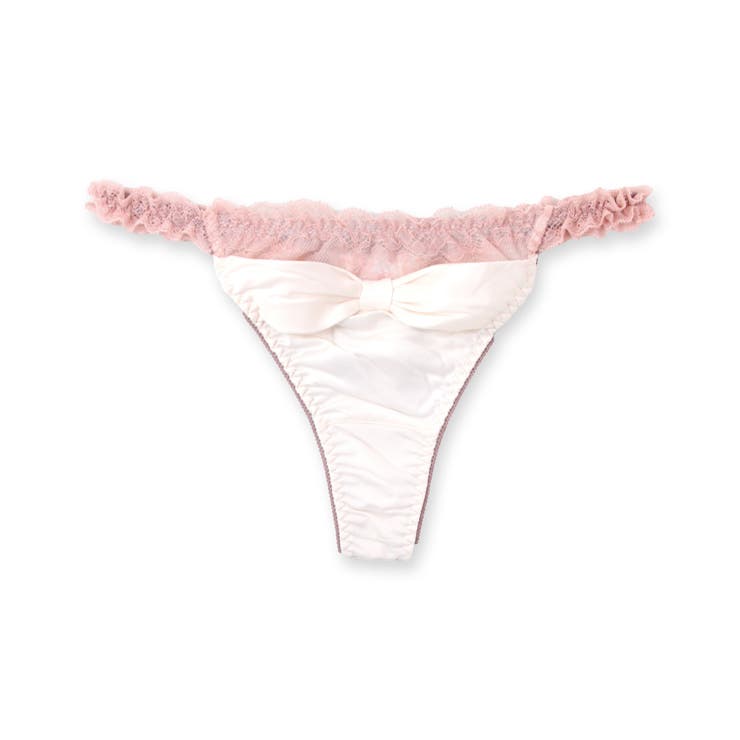 ライトピンク | 更にセクシーに洋服に響かない！ 「すき間レスサテン タンガ」 Tバック タンガ | fran de lingerie