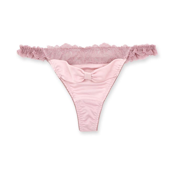 ローズピンク | 更にセクシーに洋服に響かない！ 「すき間レスサテン タンガ」 Tバック タンガ | fran de lingerie