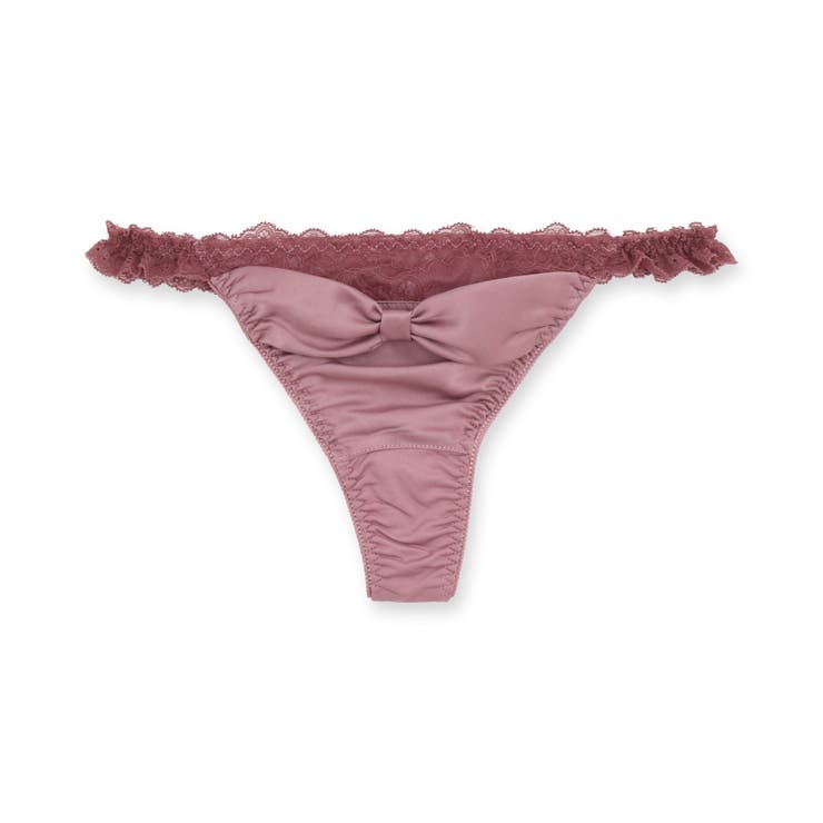 ローズワイン | 更にセクシーに洋服に響かない！ 「すき間レスサテン タンガ」 Tバック タンガ | fran de lingerie