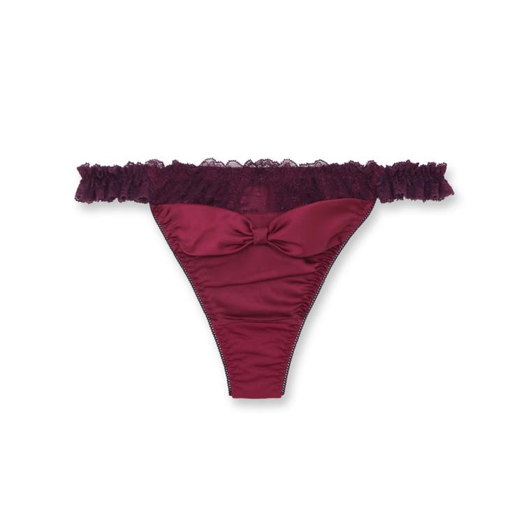ワイン | 更にセクシーに洋服に響かない！ 「すき間レスサテン タンガ」 Tバック タンガ | fran de lingerie
