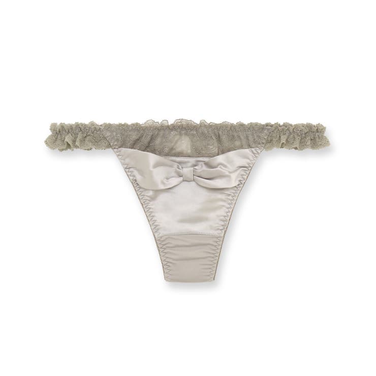 グレージュ | 更にセクシーに洋服に響かない！ 「すき間レスサテン タンガ」 Tバック タンガ | fran de lingerie