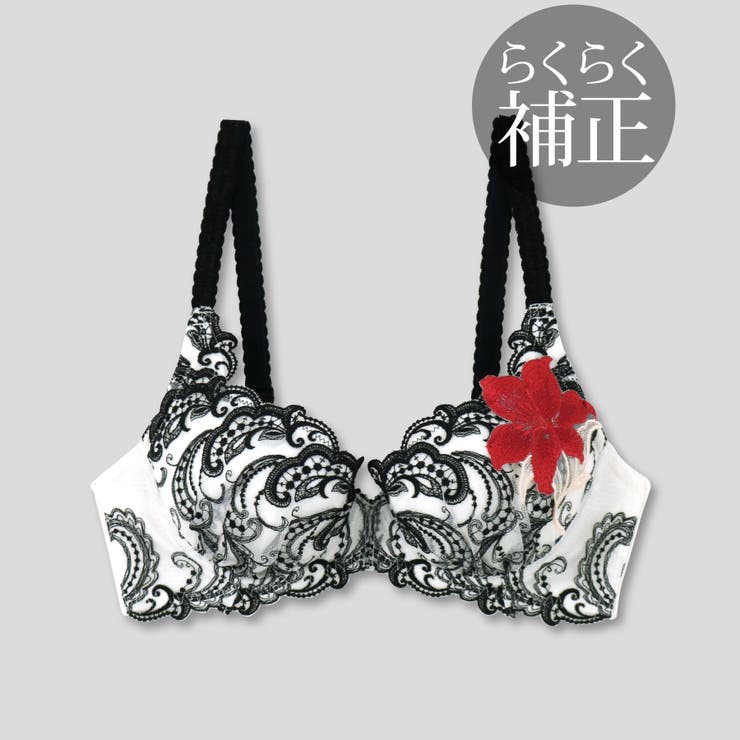 ホワイト×ブラック | GRACE Feather 【らくらく補正】グレースフェザー | fran de lingerie