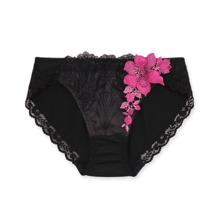 ブラック | 華麗なエキゾチックランジェリー。 ヒップに心地よくフィットするノーマルショーツ … | fran de lingerie