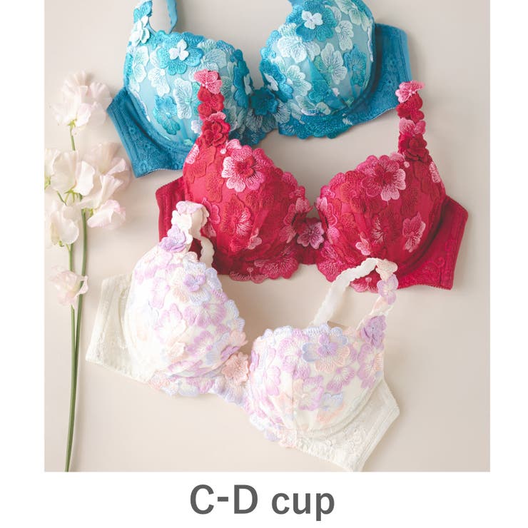 クリーム | バストメイクの真骨頂 可憐な花びら刺繍 「グレースイストフラワーペタル | fran de lingerie