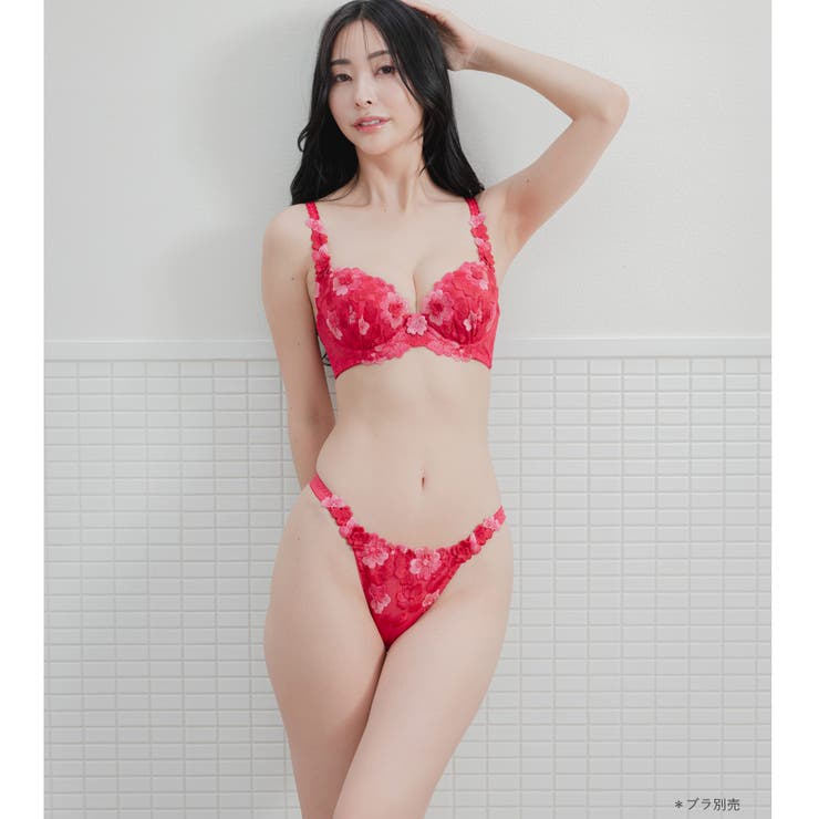 可憐な花びら刺繍フェミニンヒップに 「グレースイストフラワーペタル タンガ」 | fran de lingerie | 詳細画像10 