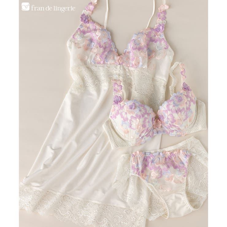 クリーム | 可憐な花びら刺繍ワンピースのインナーとしても◎ 「グレースイストフラワーペタル … | fran de lingerie