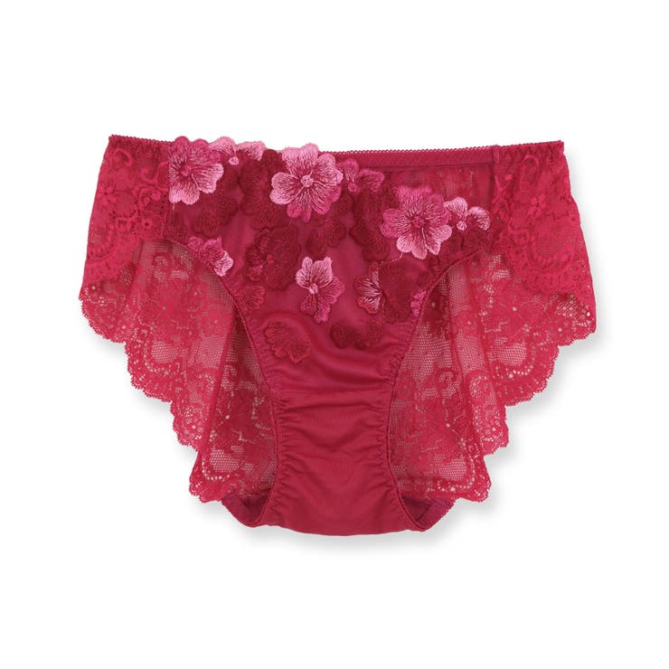 ワイン | 可憐な花びら刺繍美しさも、機能も 「グレースイストフラワーペタル バックレース」 | fran de lingerie