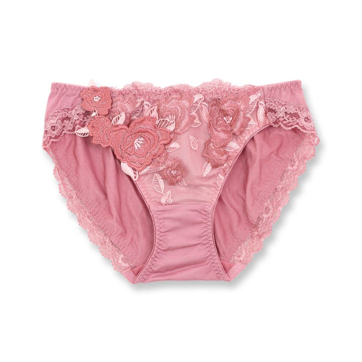 ローズピンク | ゴージャス薔薇刺繍しっかりフィット 「グレースイストグランデ ショーツ」 | fran de lingerie