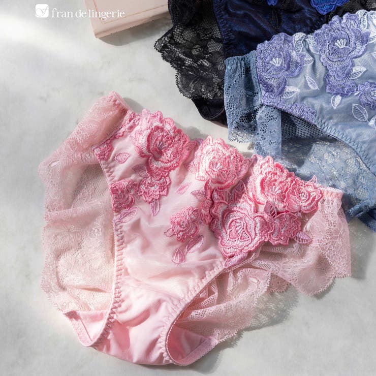 ピンク | ゴージャス薔薇刺繍美しさも、機能も 「グレースイストグランデ バックレース」 | fran de lingerie