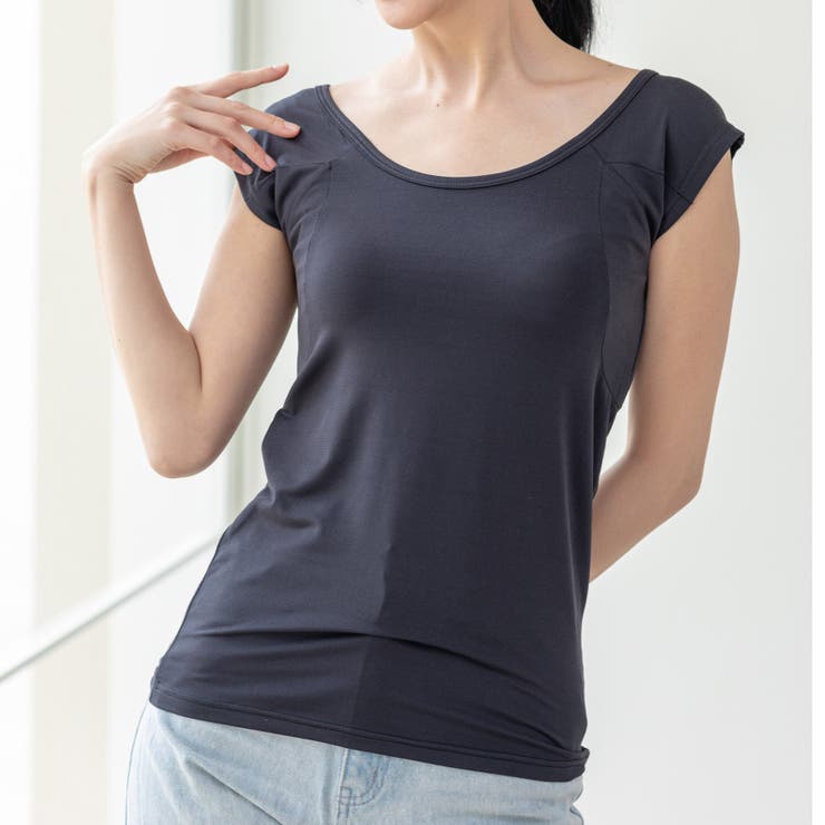 冷感＋多機能 ベーシックインナー「冷はだヴェール」脇汗パッド付き、フレンチスリー… | fran de lingerie | 詳細画像4 