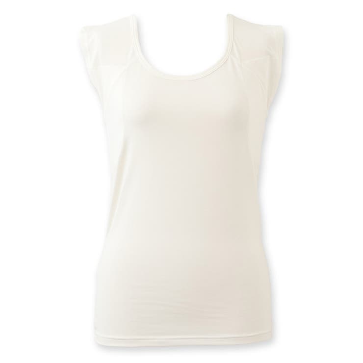 ホワイト | 冷感＋多機能 ベーシックインナー「冷はだヴェール」脇汗パッド付き、フレンチスリー… | fran de lingerie