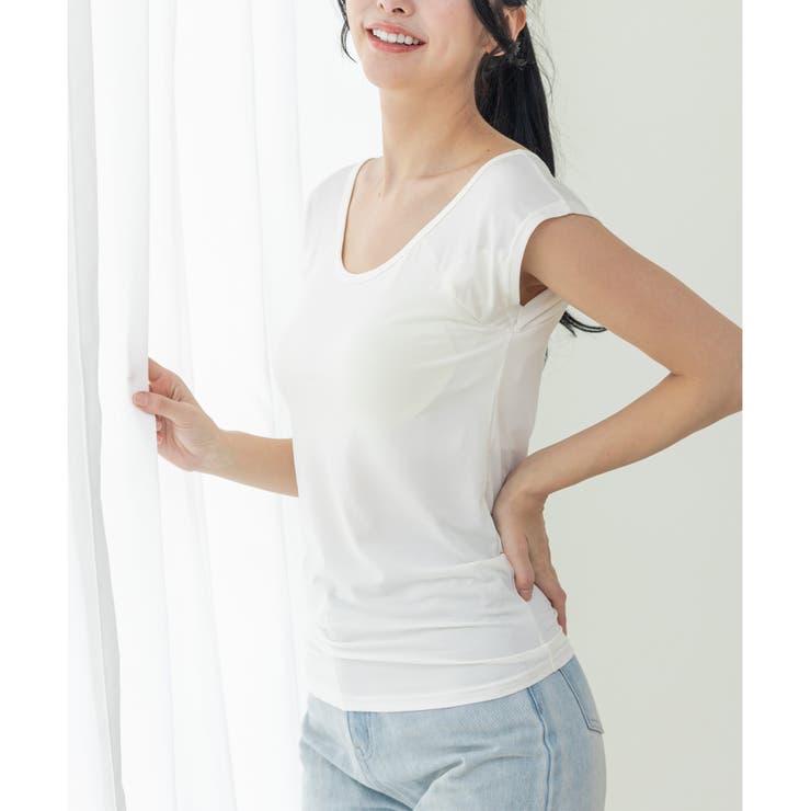 冷感＋多機能 ベーシックインナー「冷はだヴェール」脇汗パッド＆カップ付き、フレン… | fran de lingerie | 詳細画像4 